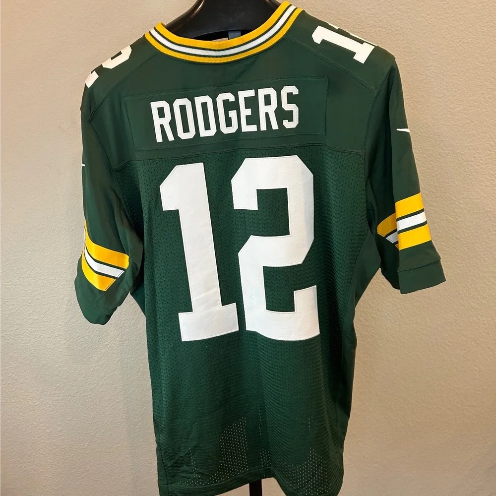 Nike Green Bay Packers Aaron Rodgers 12 On Field Jersey Mens 48 Green NFL